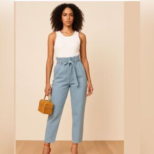 Reformation Cinch Paperbag Straight Leg Jeans- Size 25